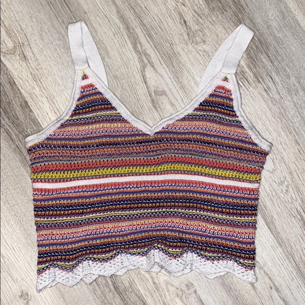 Multicolor knit cropped tank - Picture 2 of 6